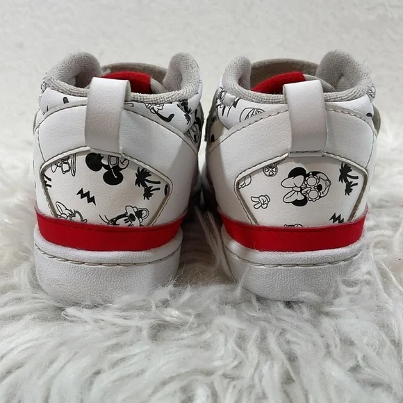 ADIDAS DISNEY Kids Unisex Shoes White & Red Size 8K Pull On Velcro - Picture 6 of 13